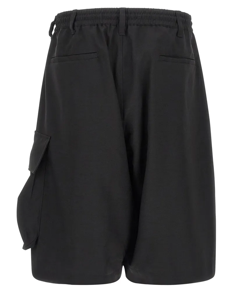 Y-3 Men's Black Polyester Bermuda Shorts Black