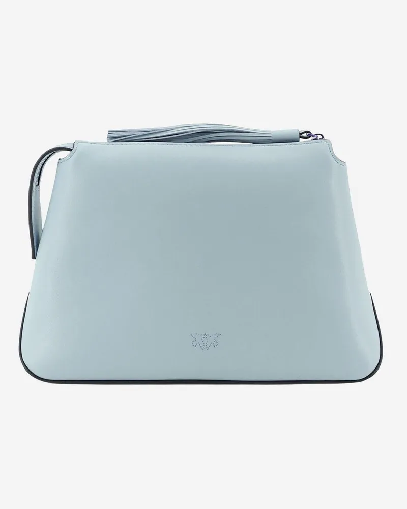 Pinko Women's Beauty Case Light Blue Leather Accessory Blue