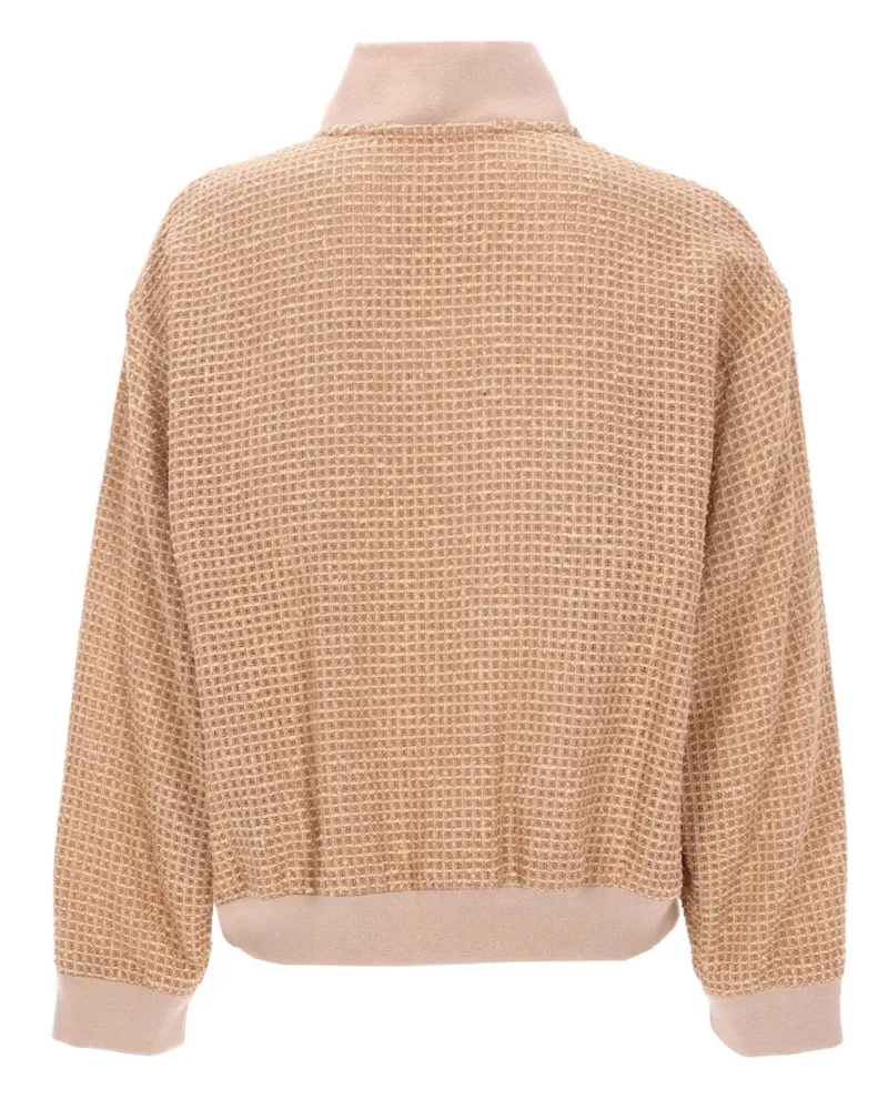 Fabiana Filippi Sequin-Detail Cotton-Polyamide Bomber Jacket — Beige Beige