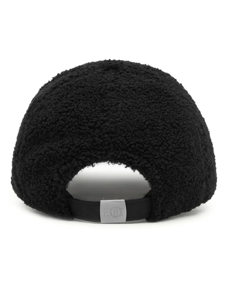 Maison Margiela Teddy Fleece Baseball Cap — Black Black