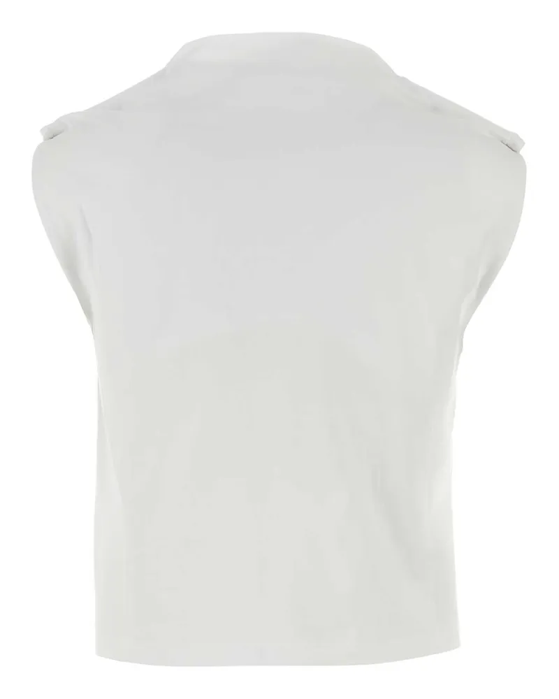 ARMARIUM Women's White Stretch Cotton Glenda Top Exterior: Elastane Maglie White