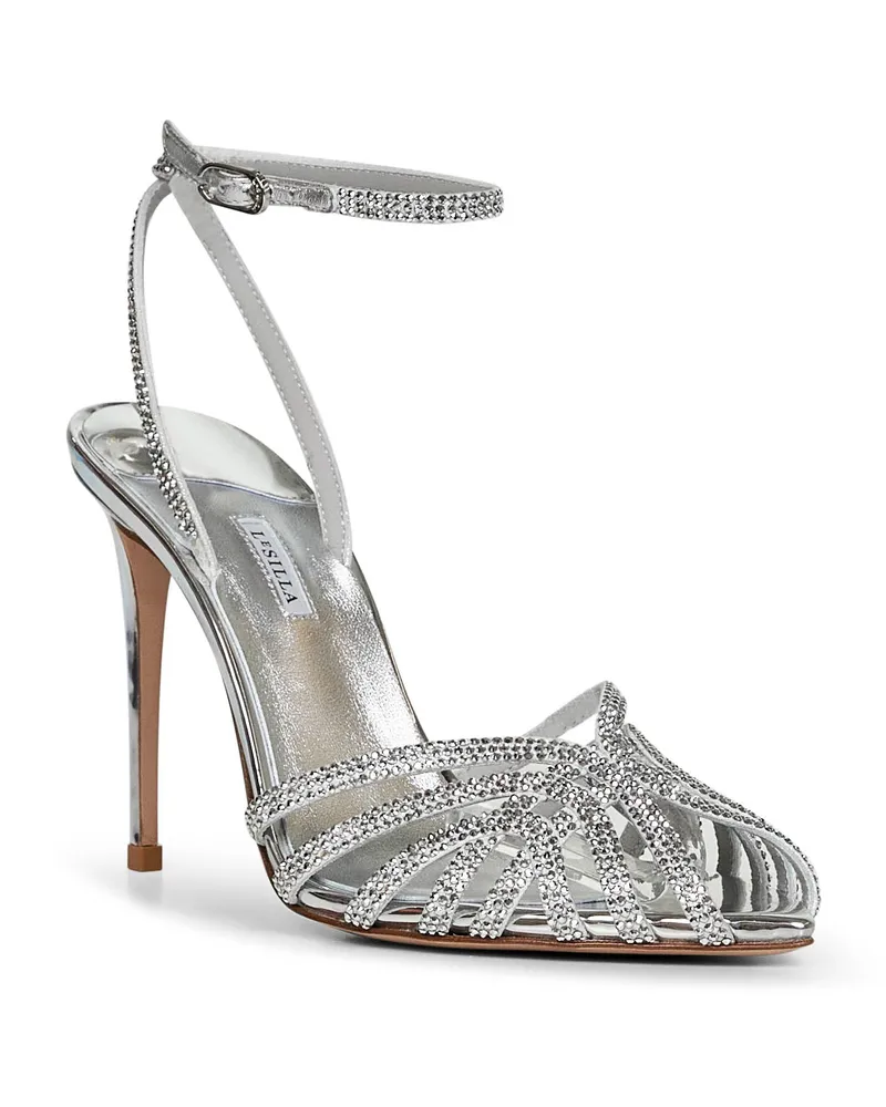 Le Silla Women's Silver Embrace 110 Mm Sandals Polyamide Silver