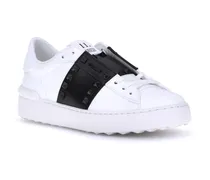 Women's Open Rockstud Sneakers Bianco-Nero-Bianco Bianco/nero/bianco