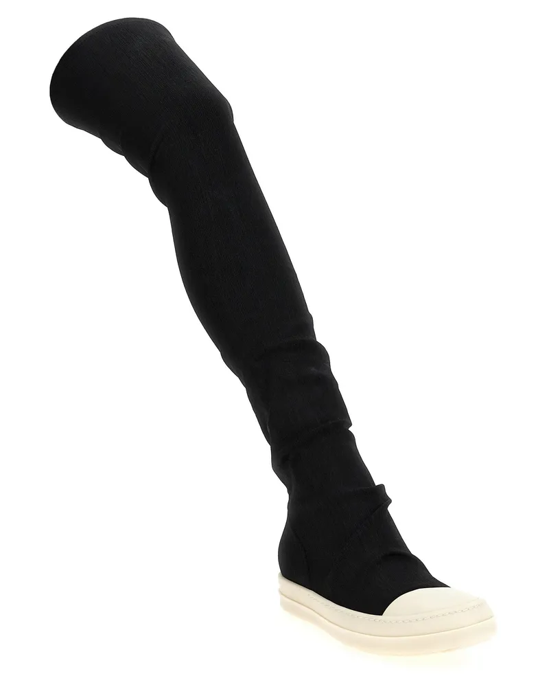 DRKSHDW by Rick Owens High Sock Denim Boot — Black Black
