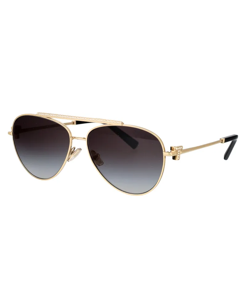 Tiffany & Co. 0TF3101B Pale Gold Metal Aviator Sunglasses — Gold Gold