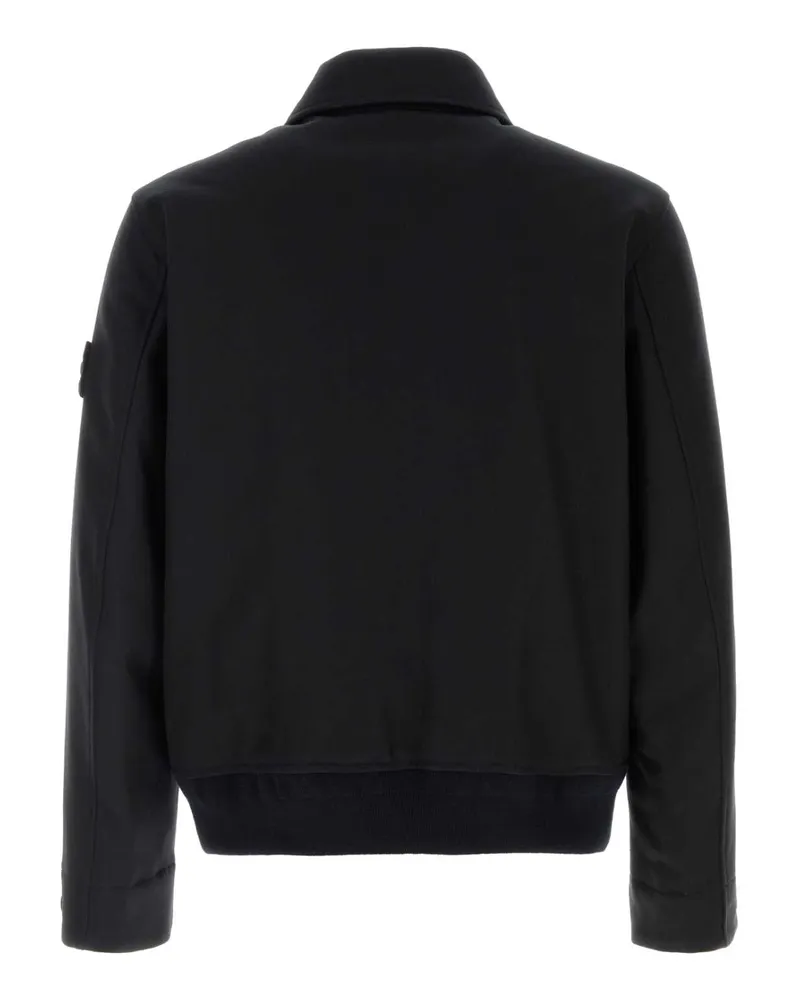 Stone Island Wool-Blend Button-Front Jacket — Navy Navy