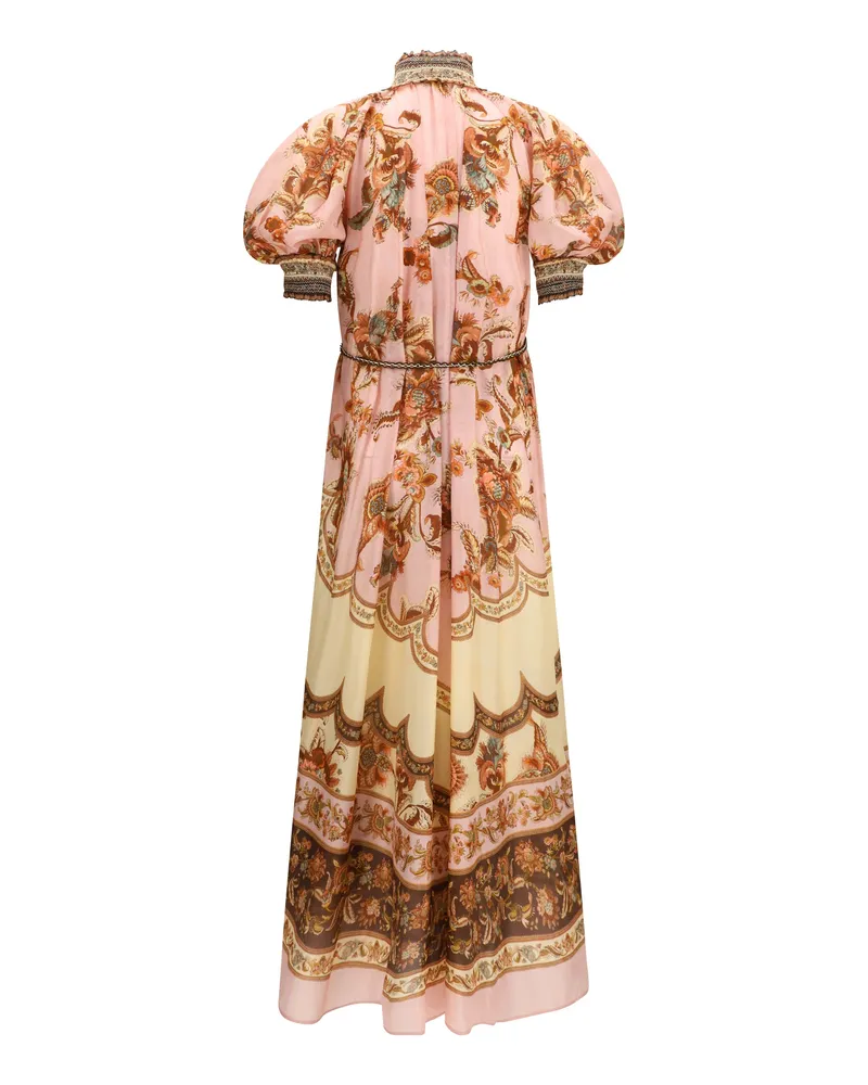Zimmermann Women's Aster Billow Dress Mauve Jacobean Silk Pink