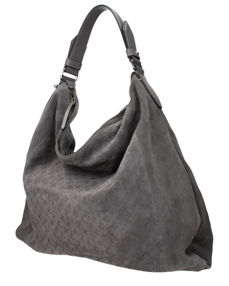 Jimmy Choo Women's Gray Leather Shoulder Bag Gray