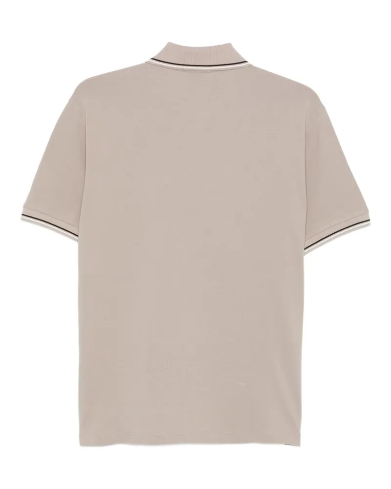 Emporio Armani Logo Cotton Polo Shirt — Beige Beige