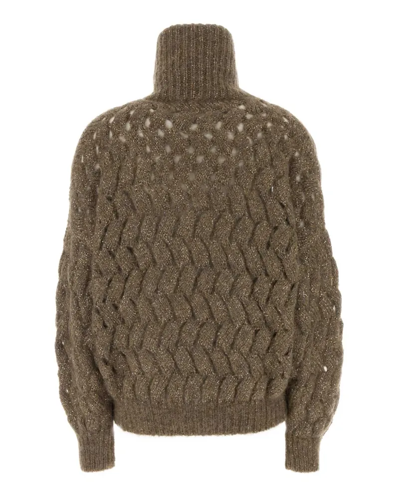 Brunello Cucinelli Beige Scuro+piombo Maglieria Sweater Beige