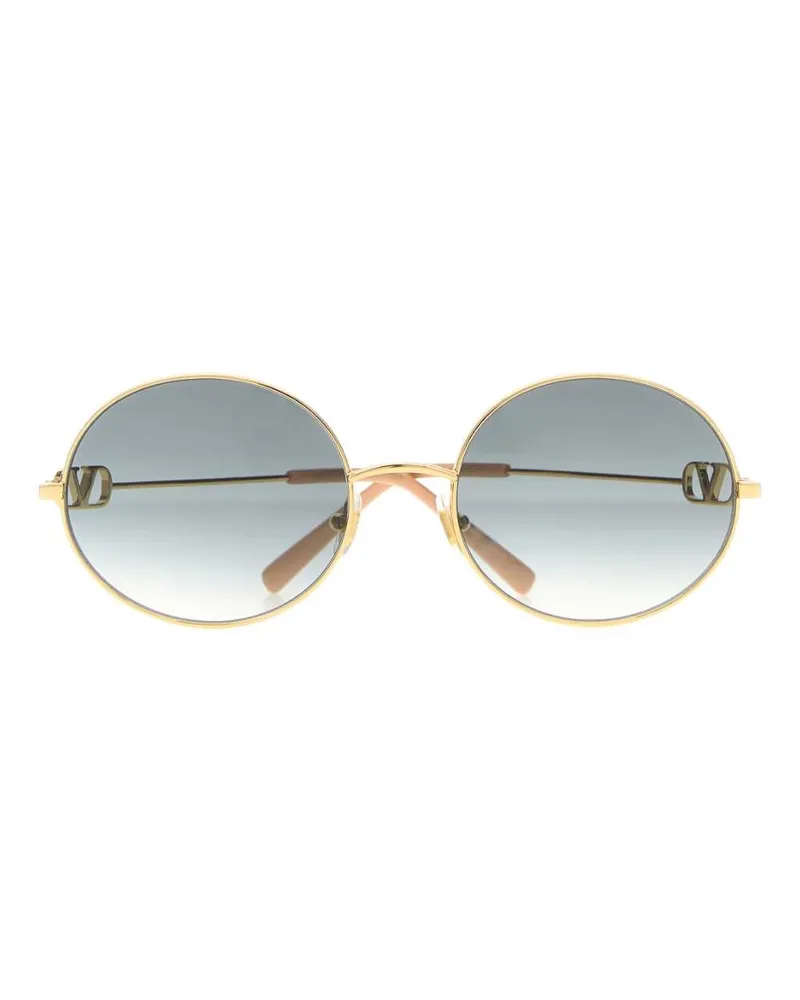 Valentino Garavani SUNGLASS Round Metal Frame Sunglasses — Gold Gold