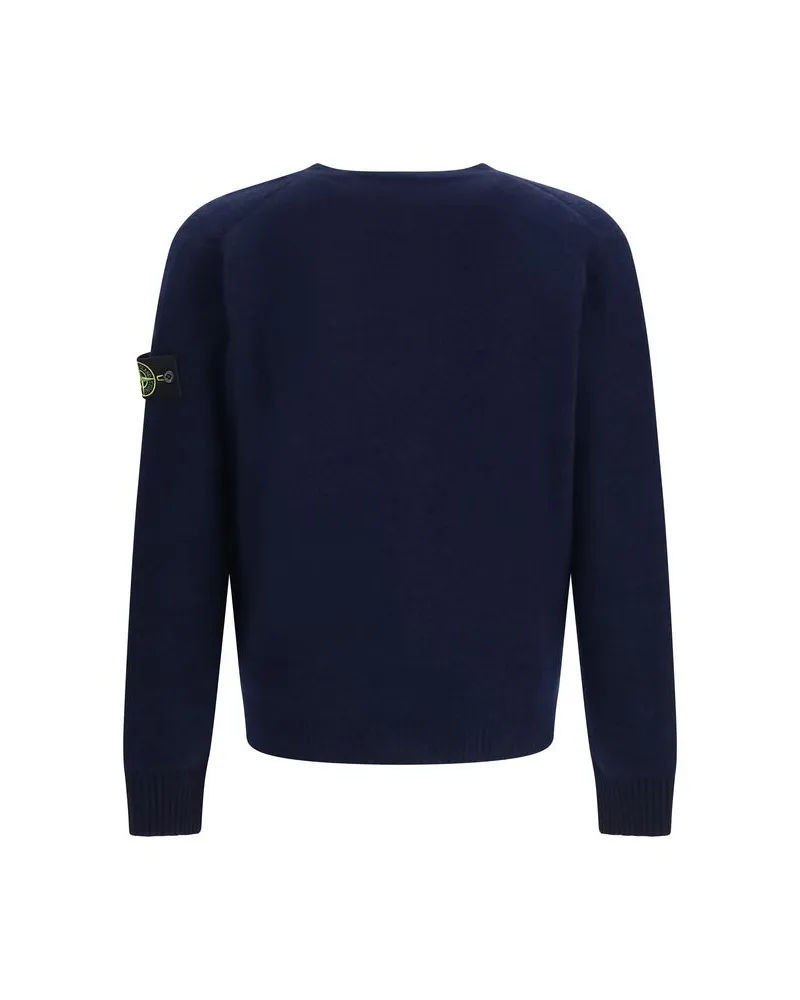 Stone Island Alpaca-Wool Blend Cardigan — Blue Blue