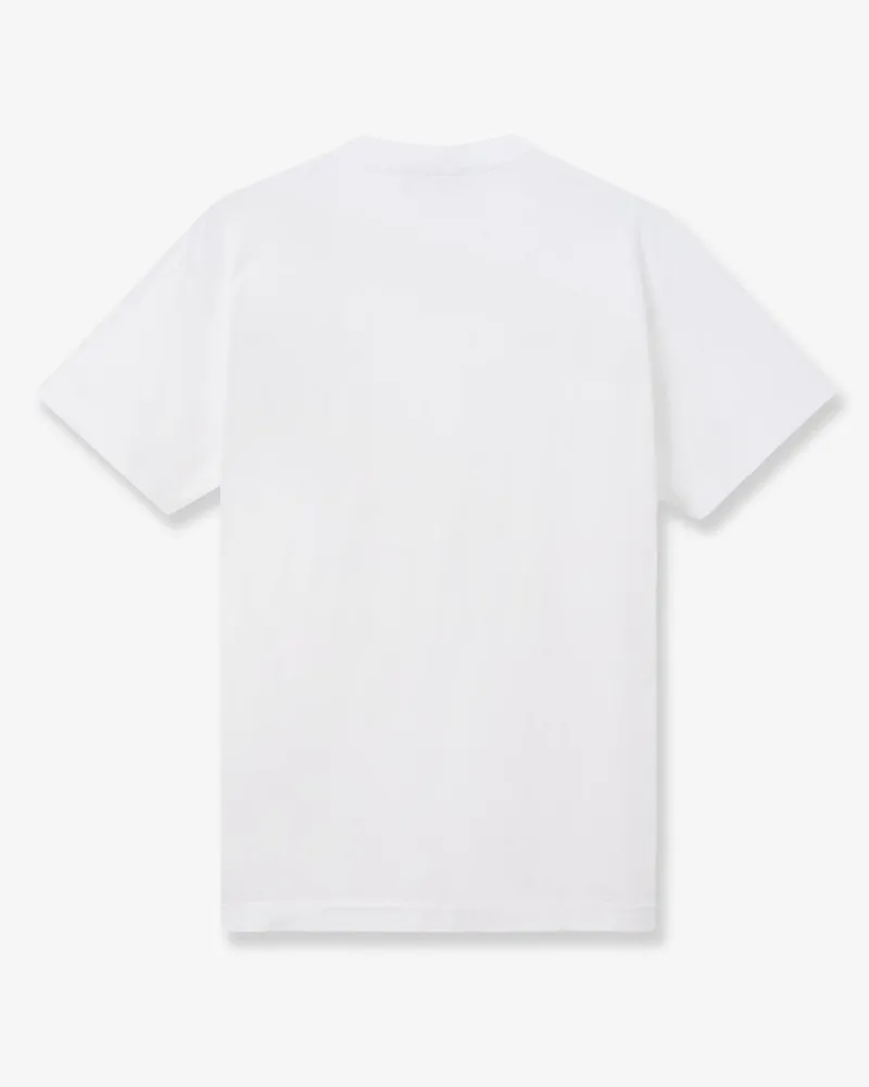Stone Island Men's Cotton T-Shirt With Logo Patch White Organic T-Shirts And Polos White