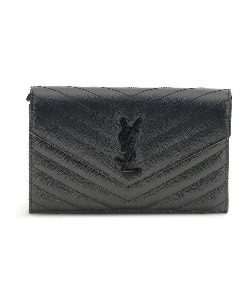 Saint Laurent Cassandre Shoulder Bag — Black Black
