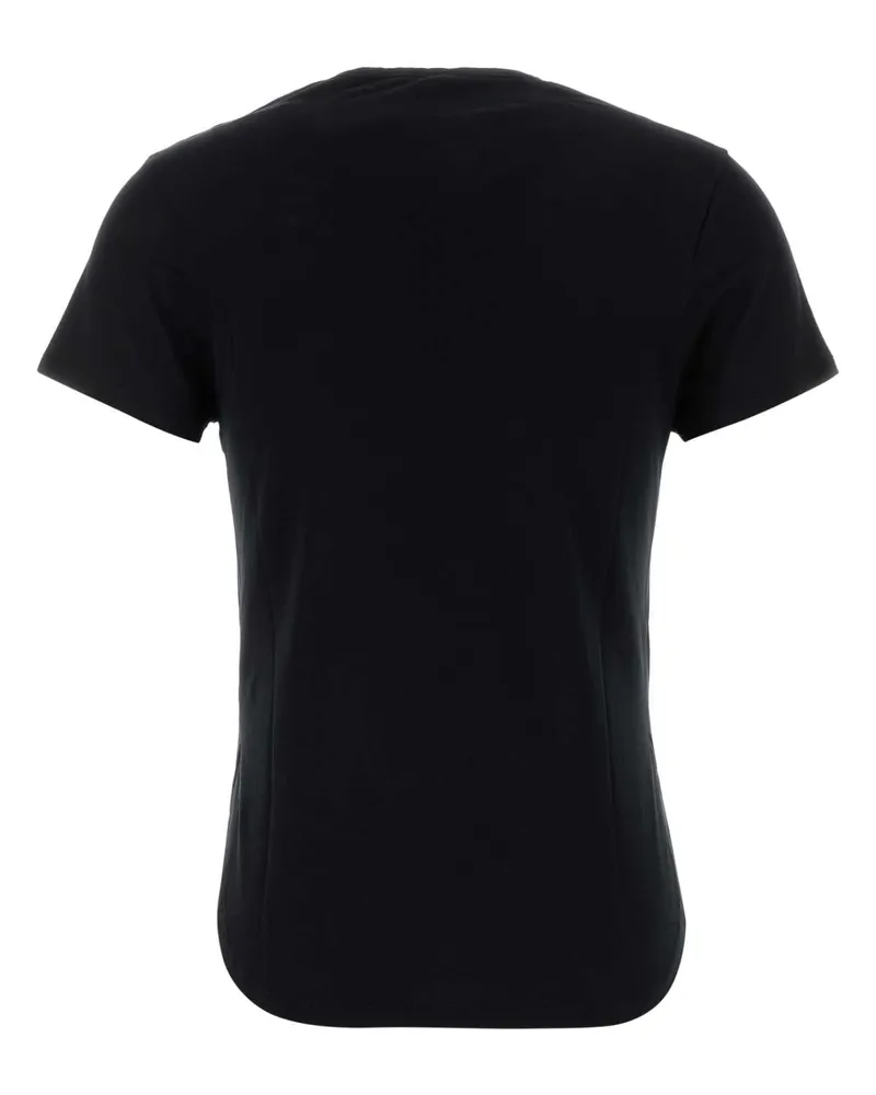 Fendi Women Black Cotton T-Shirt Nero Exterior Exterior: T-shirts And Polos Black
