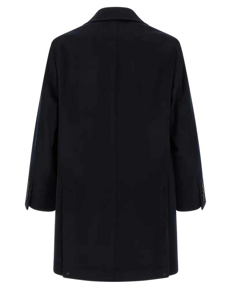 Brunello Cucinelli Virgin Wool Coat — Blue Blue