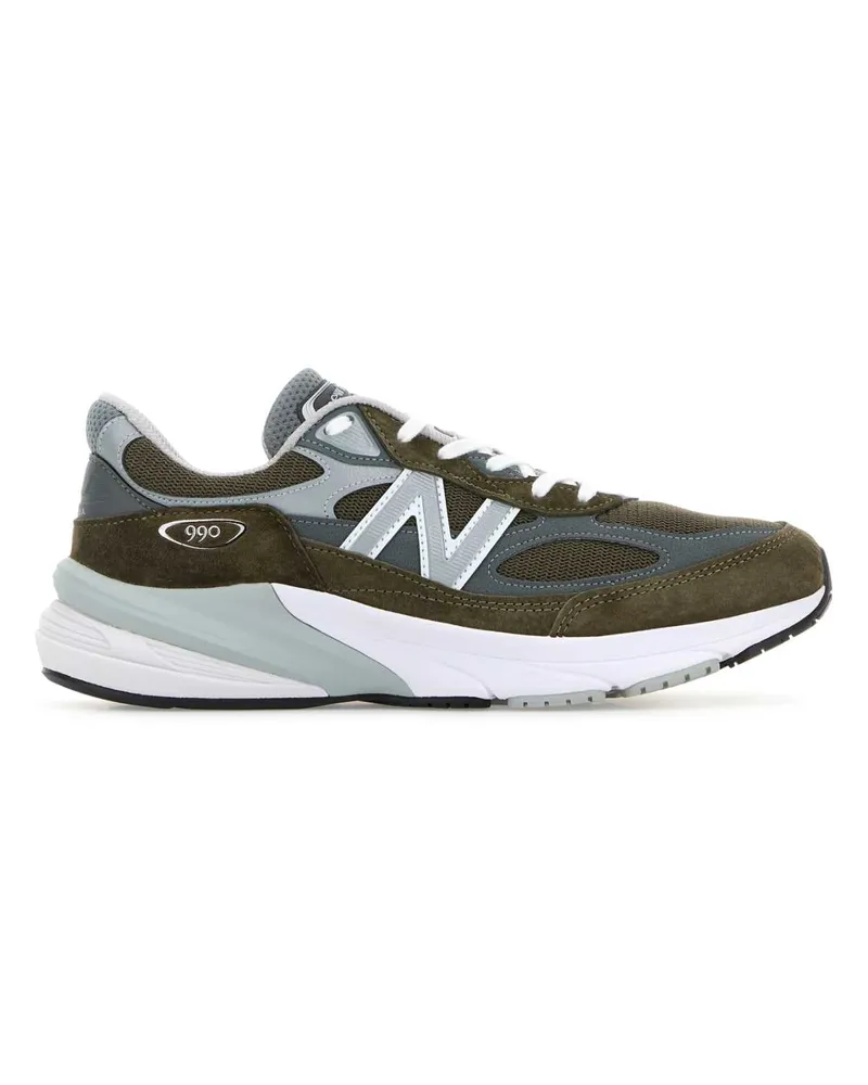 New Balance Unisex Multicolor Mesh And Suede 990v6 Sneakers Olive Olive