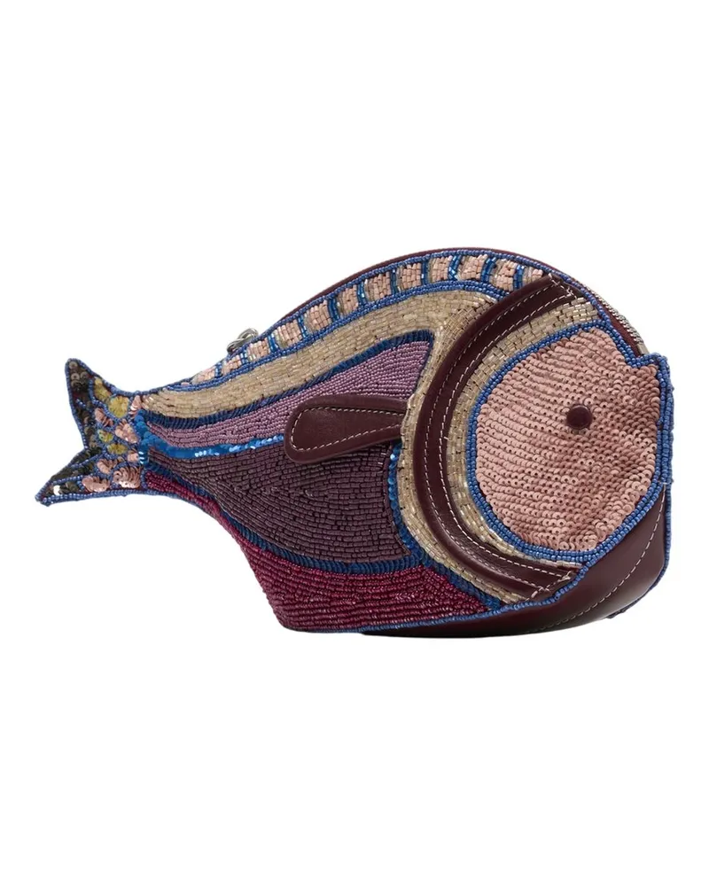 STAUD Women's Pesce Clutch -  Synthetic Purple Bags Clutches Purple