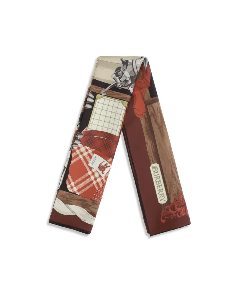 Burberry Men's Brown Silk Scarf Brown