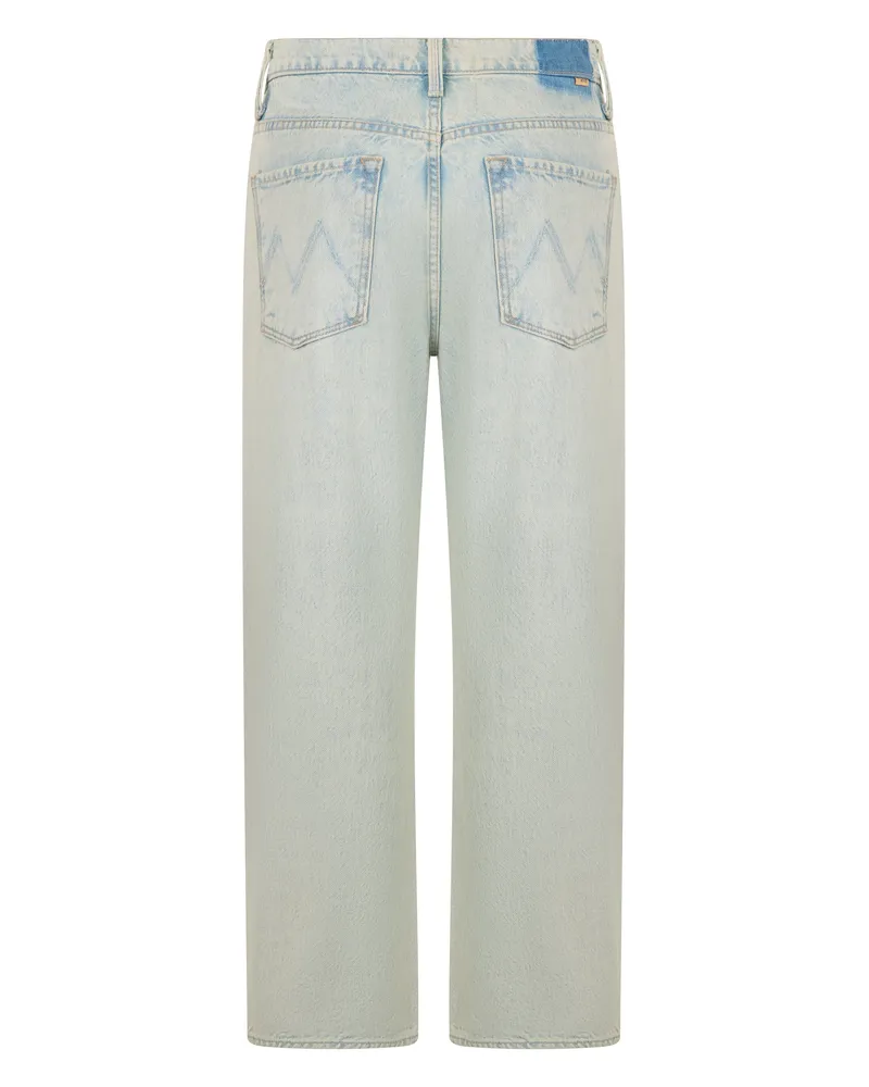 Mother Women's Straight-Leg Jeans Light Blue Cotton Blue