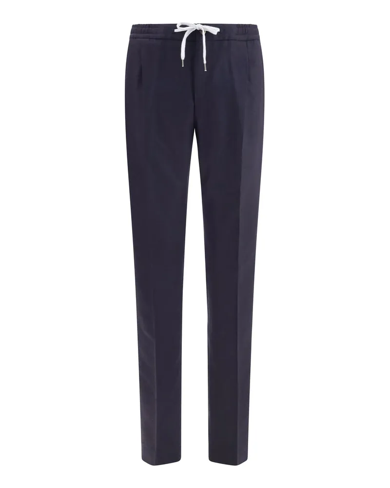 PT TORINO Men's Trousers Soft Pants Navy Fleece Wool (ovis Aries Navy