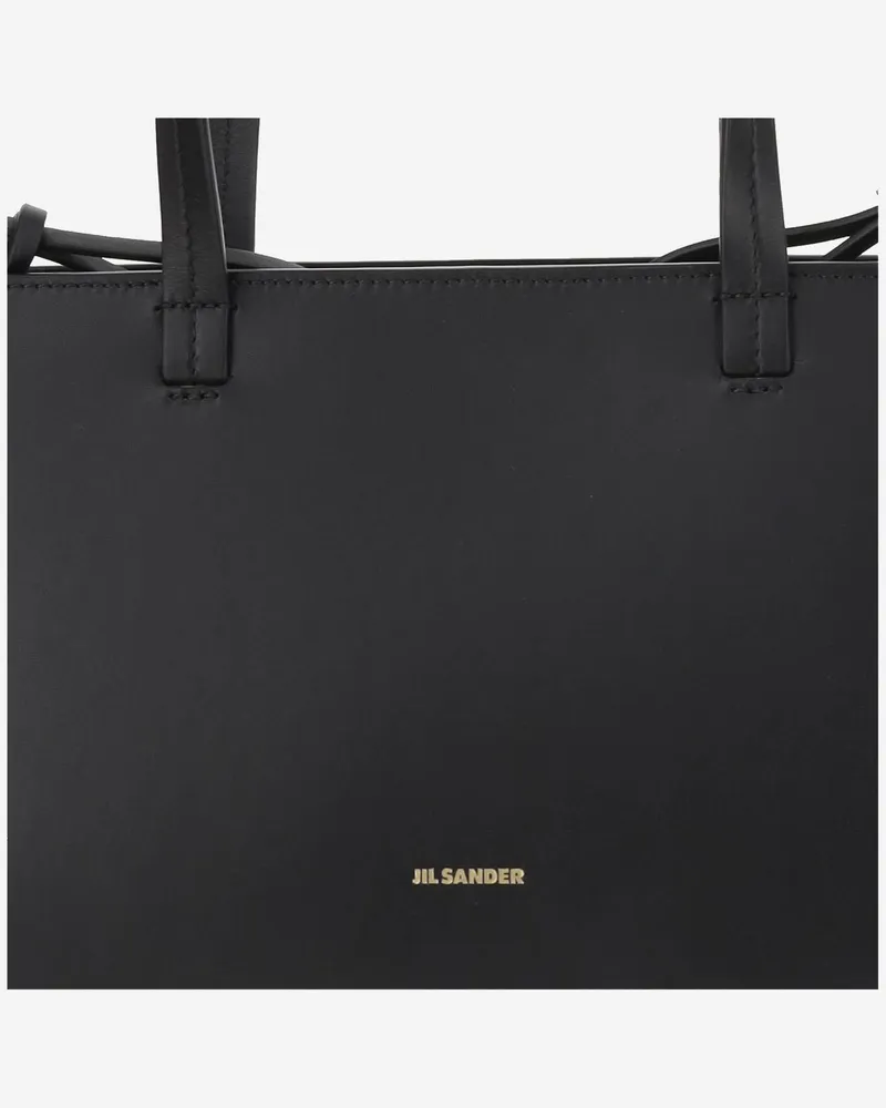 Jil Sander Women's Small Bateau Tote Bag Black Calfskin Satchels & Cross Body Black