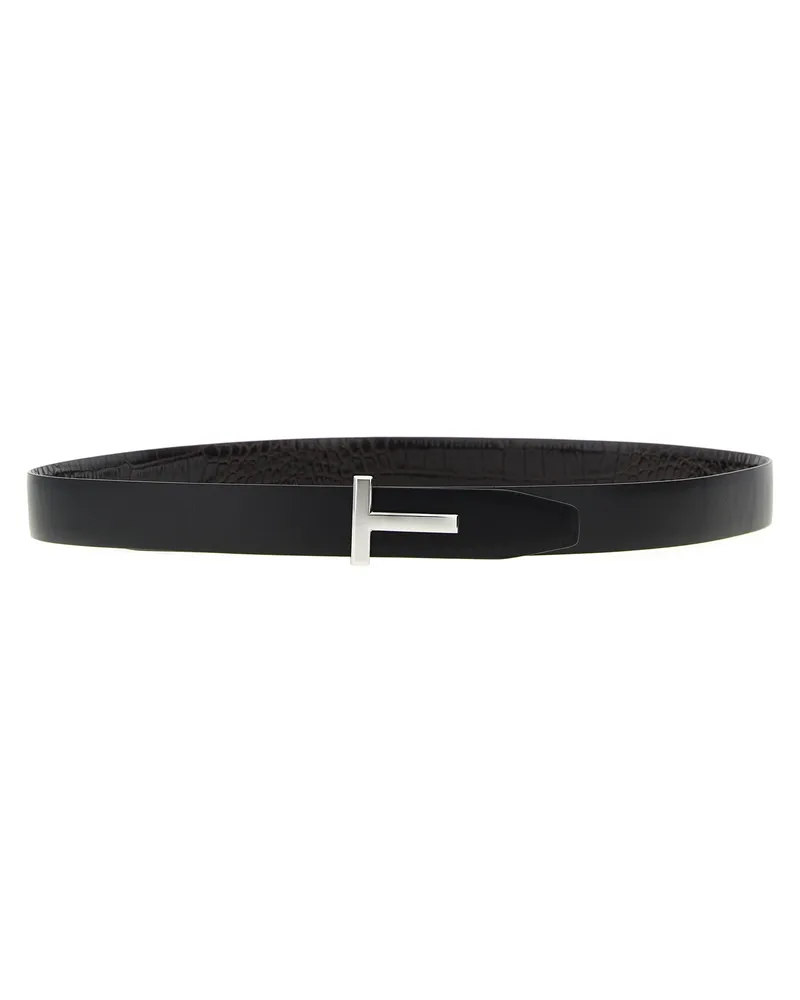 Tom Ford Men's Brown Calfskin Regular Belt Brown