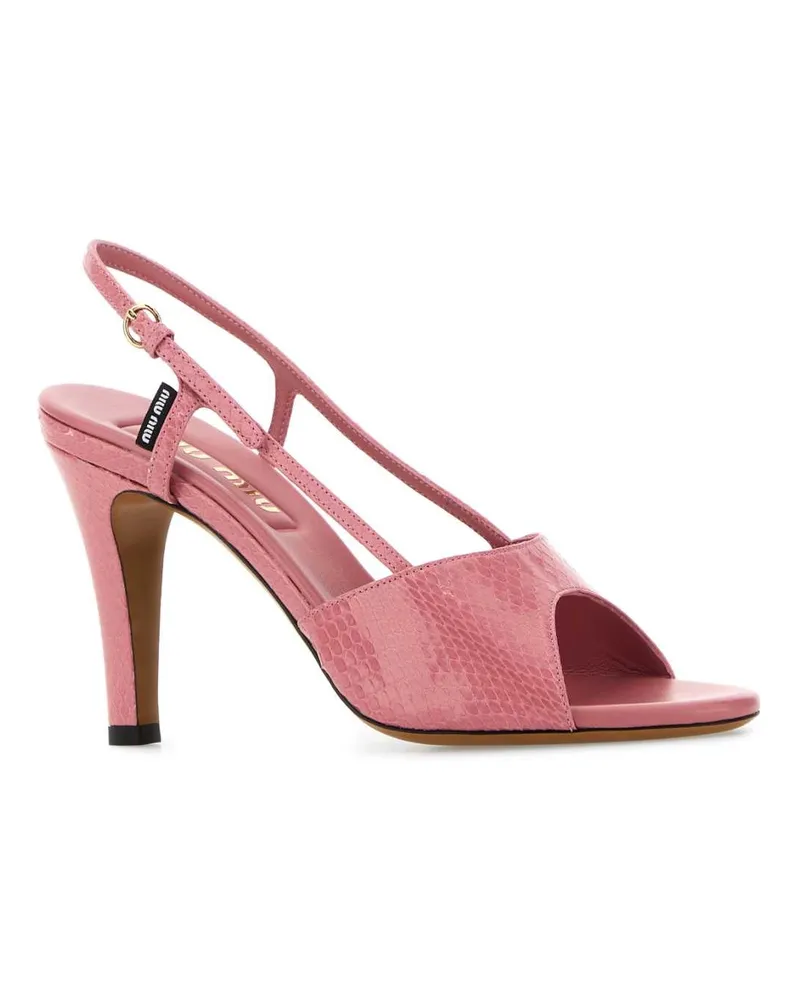 Miu Miu Women's Pink Leather Sandals Petalo Homalopsisbuccata Sandali Pink