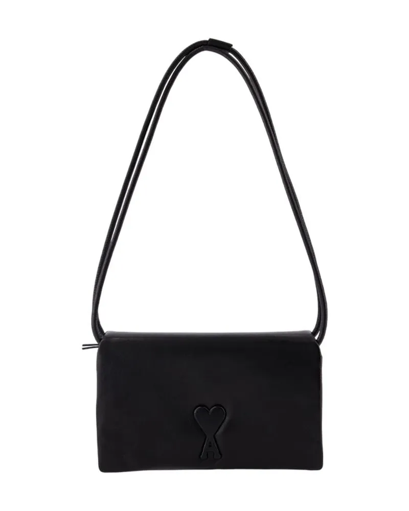 AMI Paris Women's Voulez Vous Shoulder Bag -  Leather Black Calfskin Wallets-On-Chain Black
