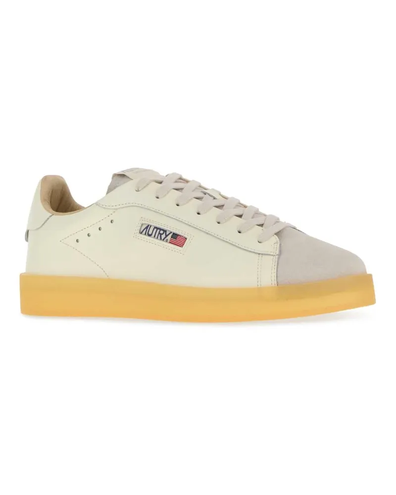 AUTRY Men's Ivory Leather Dallas Sneakers Leasuecrepmrshmrsh White