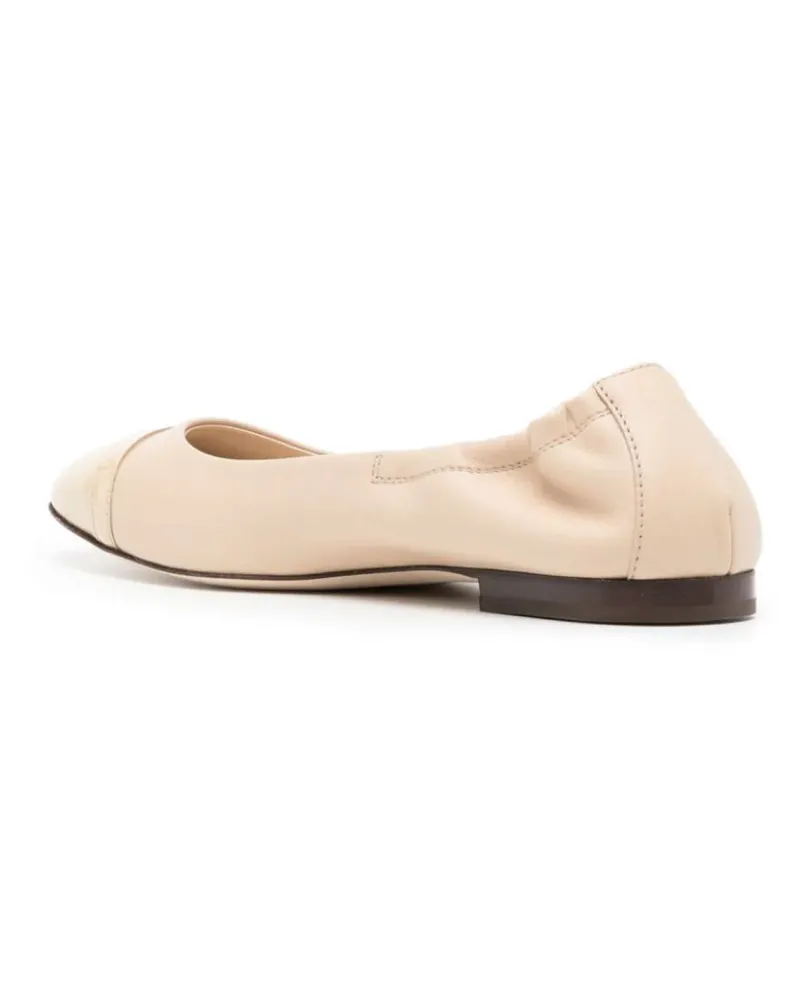 TOD'S Women's T Logo Strap Leather Ballerinas White Shoes > Flats White