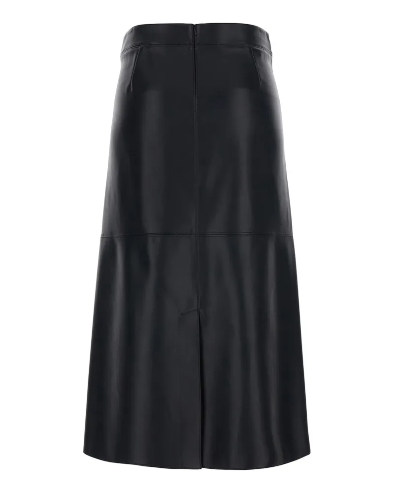 Max Mara Women's Midi Skirt Crisma Black Leather Polyester Black