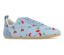 Floral-Print Canvas Sneaker — Blue