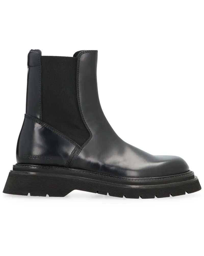 Dsquared2 Men's Leather Chelsea Boots Black Polyurethane Black