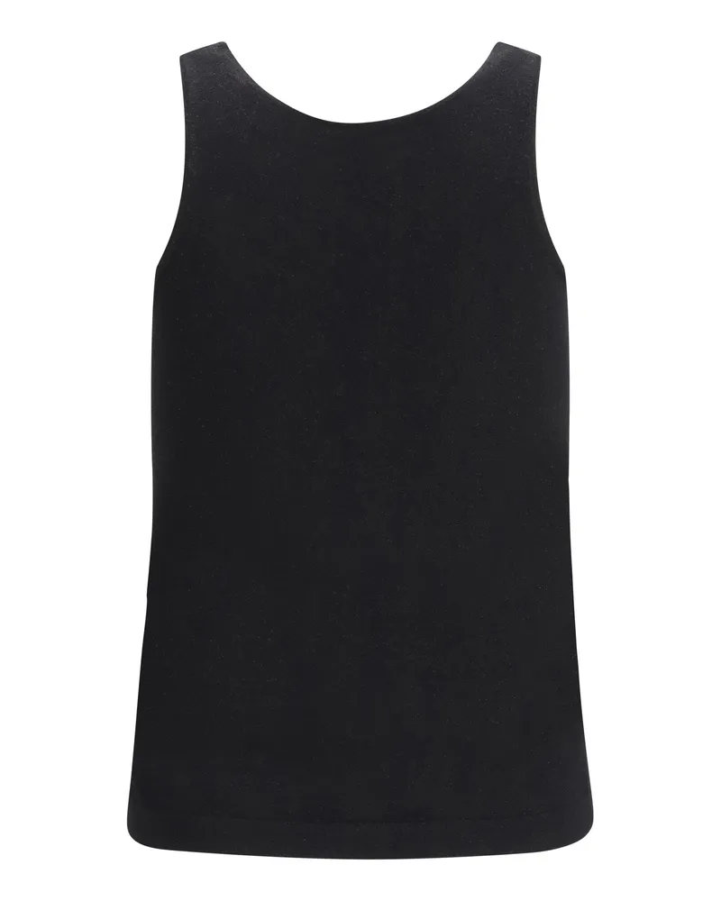 Brunello Cucinelli Women's Knit Tank Top Black Cashmere (capra Hircus Black