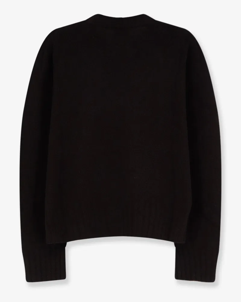 ALYSI Women's Crew-Neck Merino-Cashmere Sweater Brown Merino Wool Brown