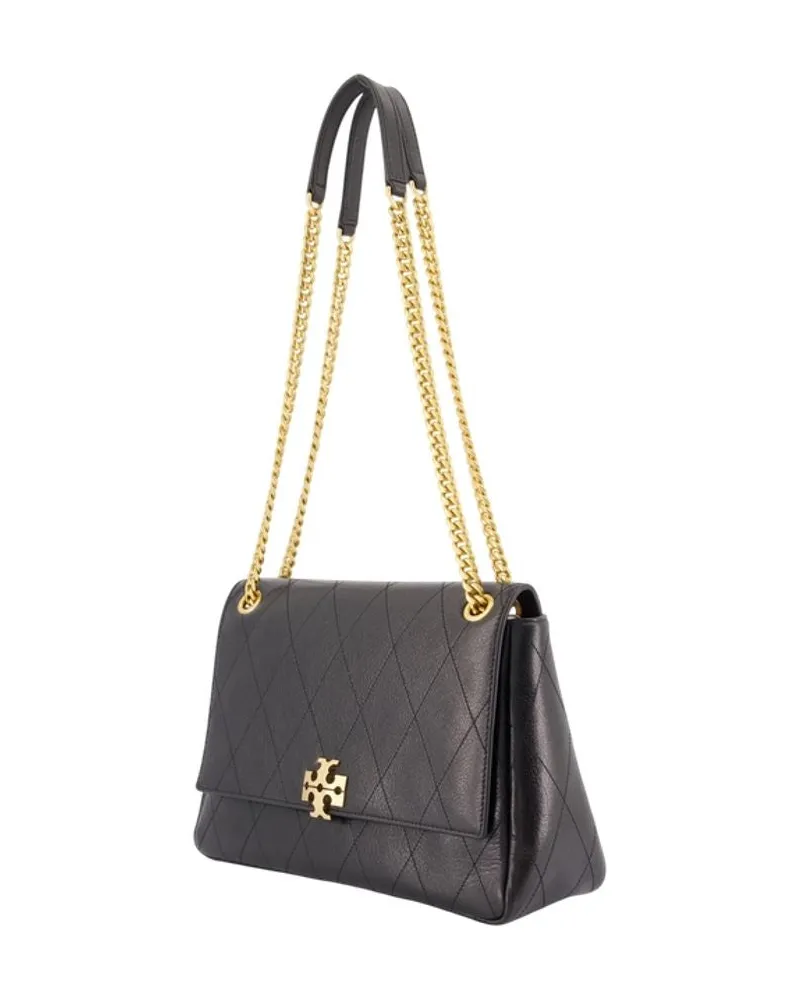 Tory Burch Women's Charlie Shoulder Bag -  Leather Black Calfskin Shoulder-Hobo-Bags Black