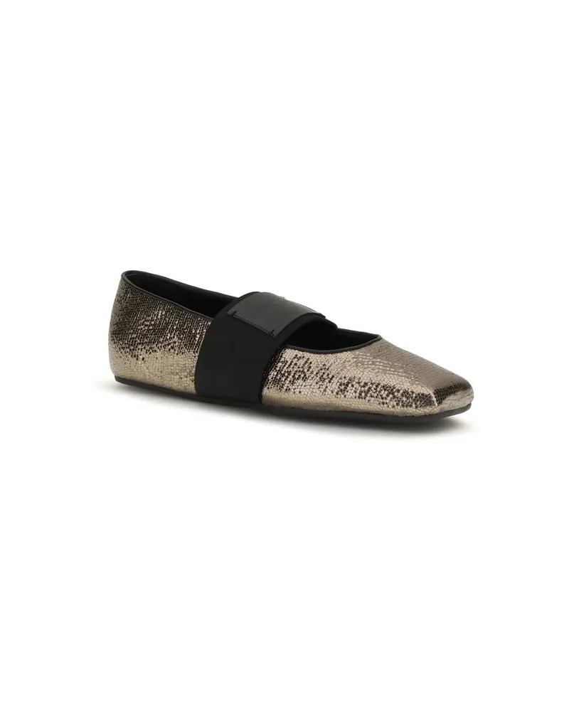 Givenchy Women's Gold Calf Leather Bos Taurus Ballet Flats Gold