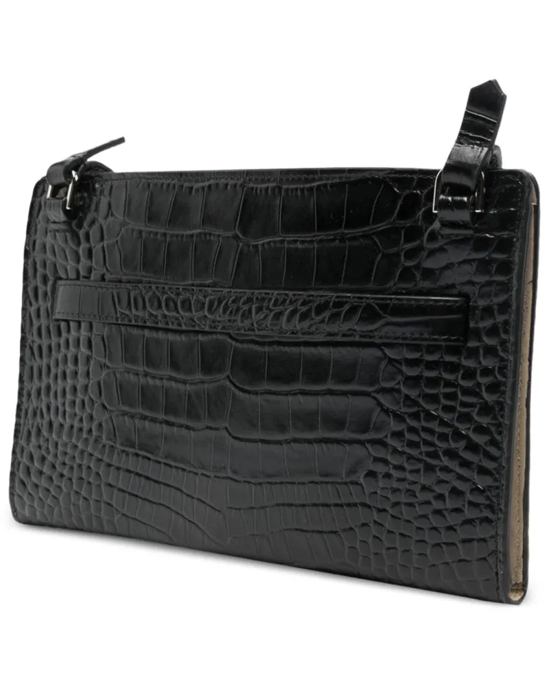Totême Women's Shoulder Bag Embossed Leather Black Black