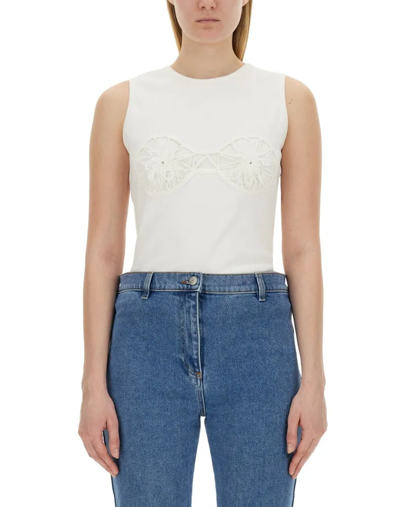 Magda Butrym Crochet T-Shirt — White White