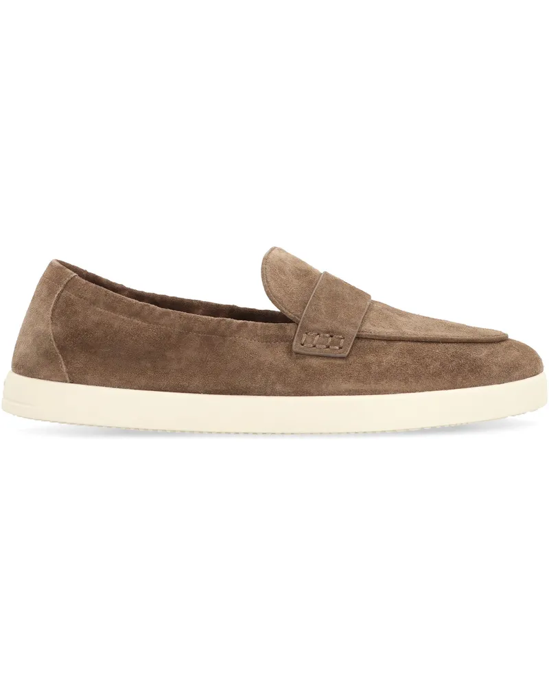 Tory Burch Women's Loafers Ballerina Suede Sesame Cow Hide Beige