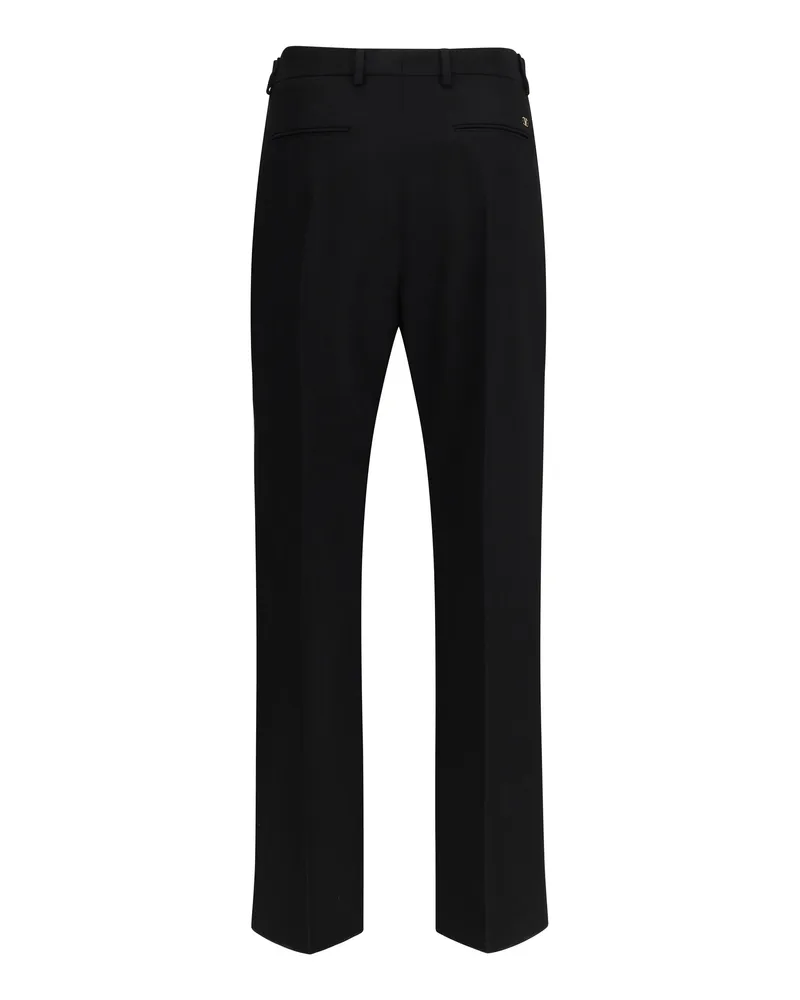 Valentino Garavani Men's Virgin Wool Pants Nero Fleece Ovis Aries Trousers Black