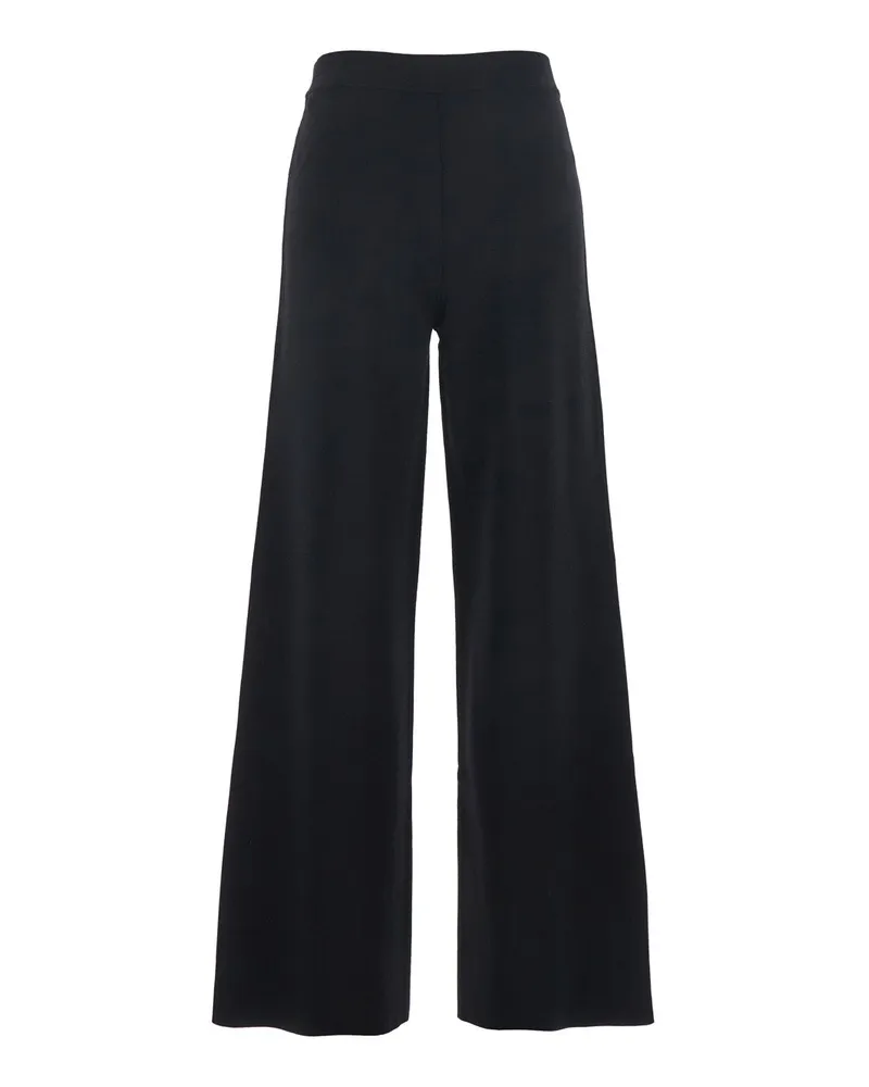 P.A.R.O.S.H. P.A.R.O H. Wide-Leg Pull-On Viscose Trousers — Black Black