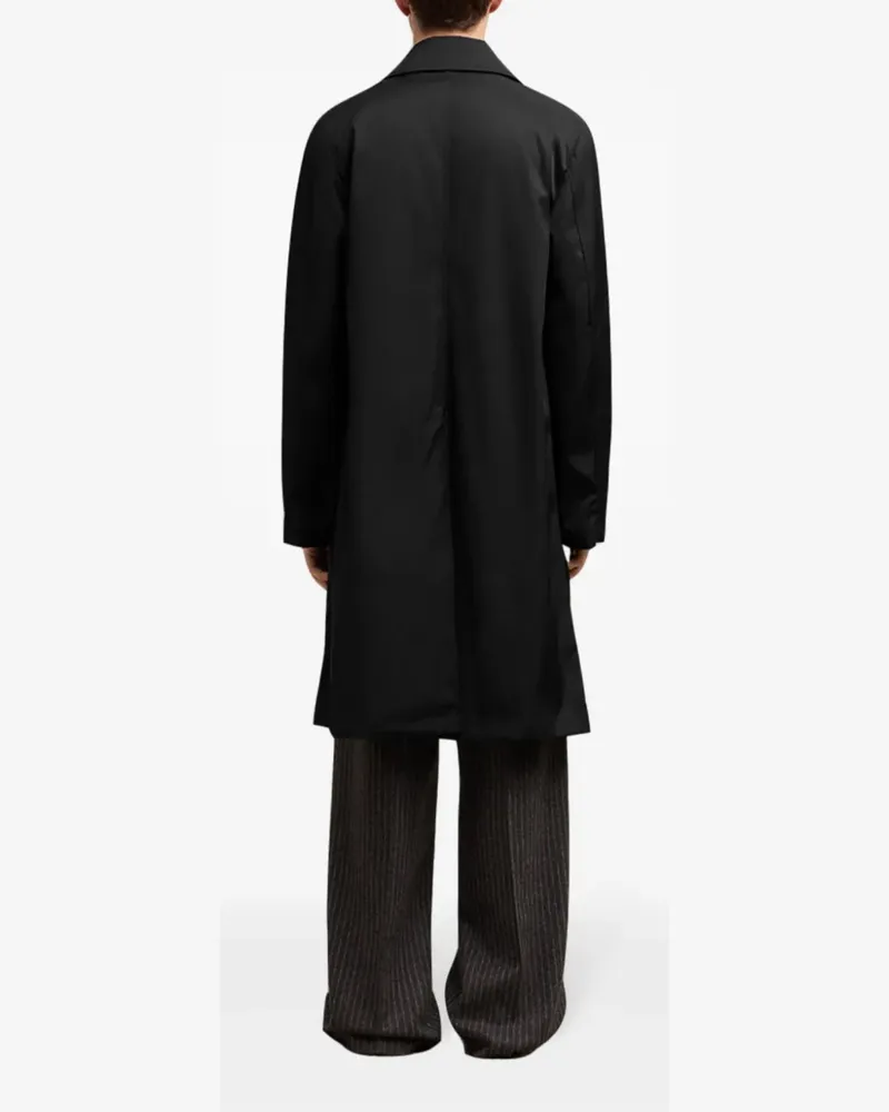 AMI Paris Men's Technical Twill Logo Raincoat Black Clothing > Coats & Jackets Black