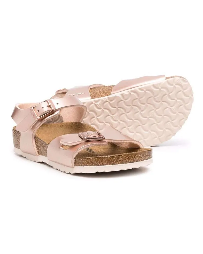 Birkenstock Girls' Rio Electric Pink Leather Sandals Pink