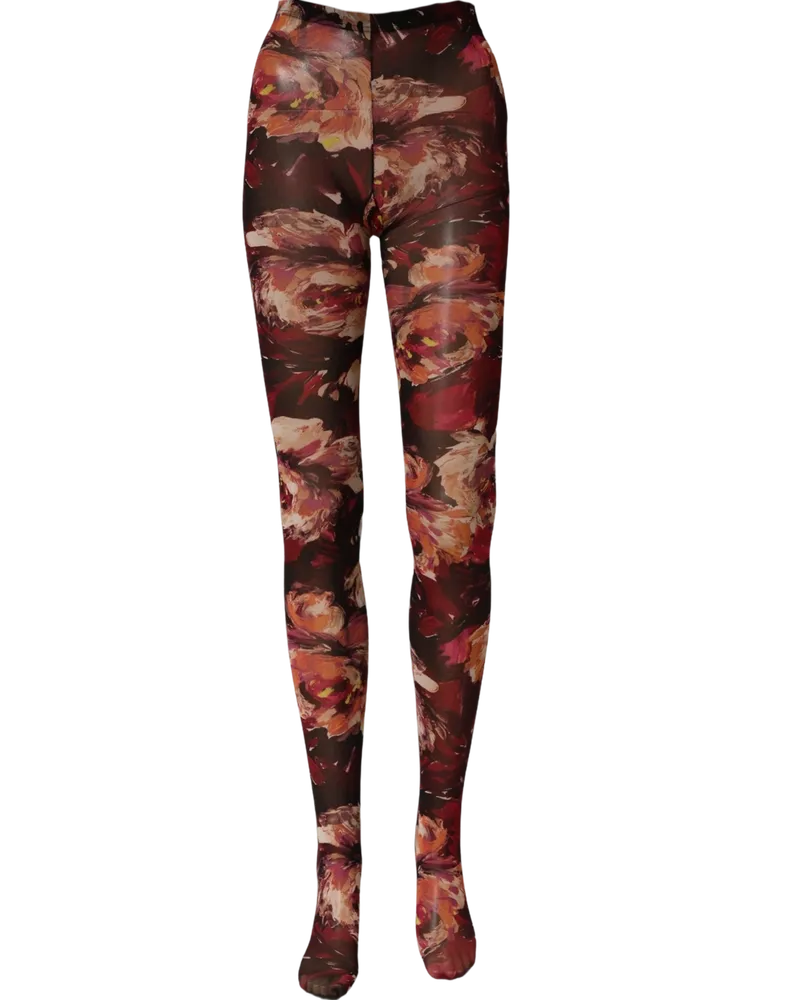 Dolce & Gabbana Floral Print Nylon Tights — Multicolor Multicolor