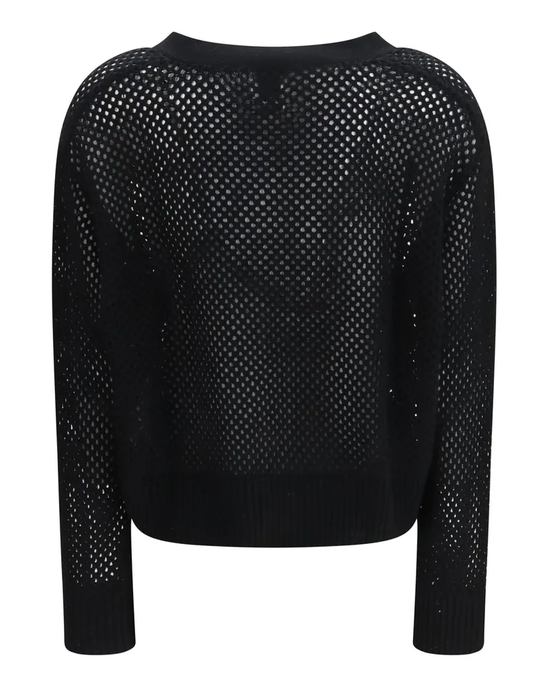 ALLUDE Women's V-Neck Buttoned Cardigan 90 Sweater Black
