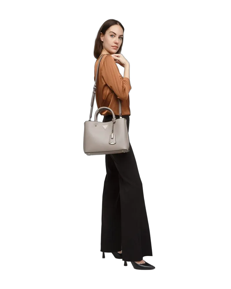 Guess Women's Satchel Dark Taupe Polyurethane Satchel-bags Gray