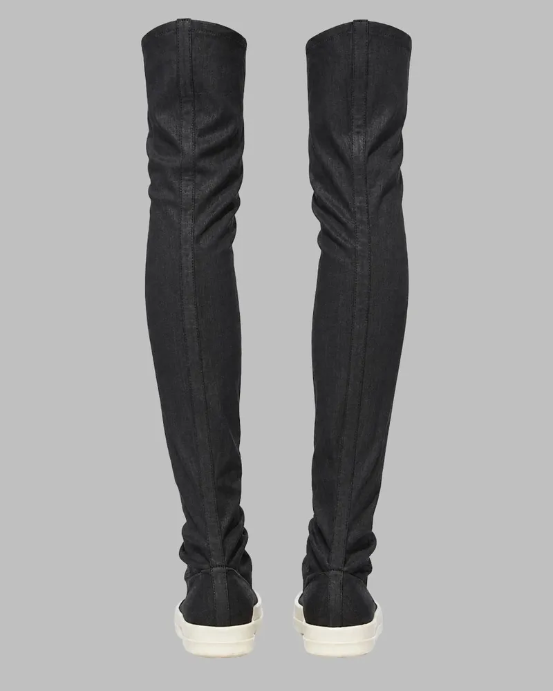 DRKSHDW by Rick Owens High Sock Stretch-Cotton Boot — Black Black