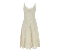 Women's Floral Lace Dress Beige